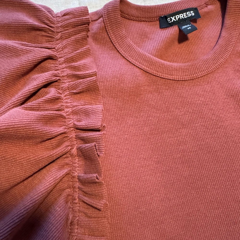 Express Pink Ruffled Blouse - Picture 2 of 2
